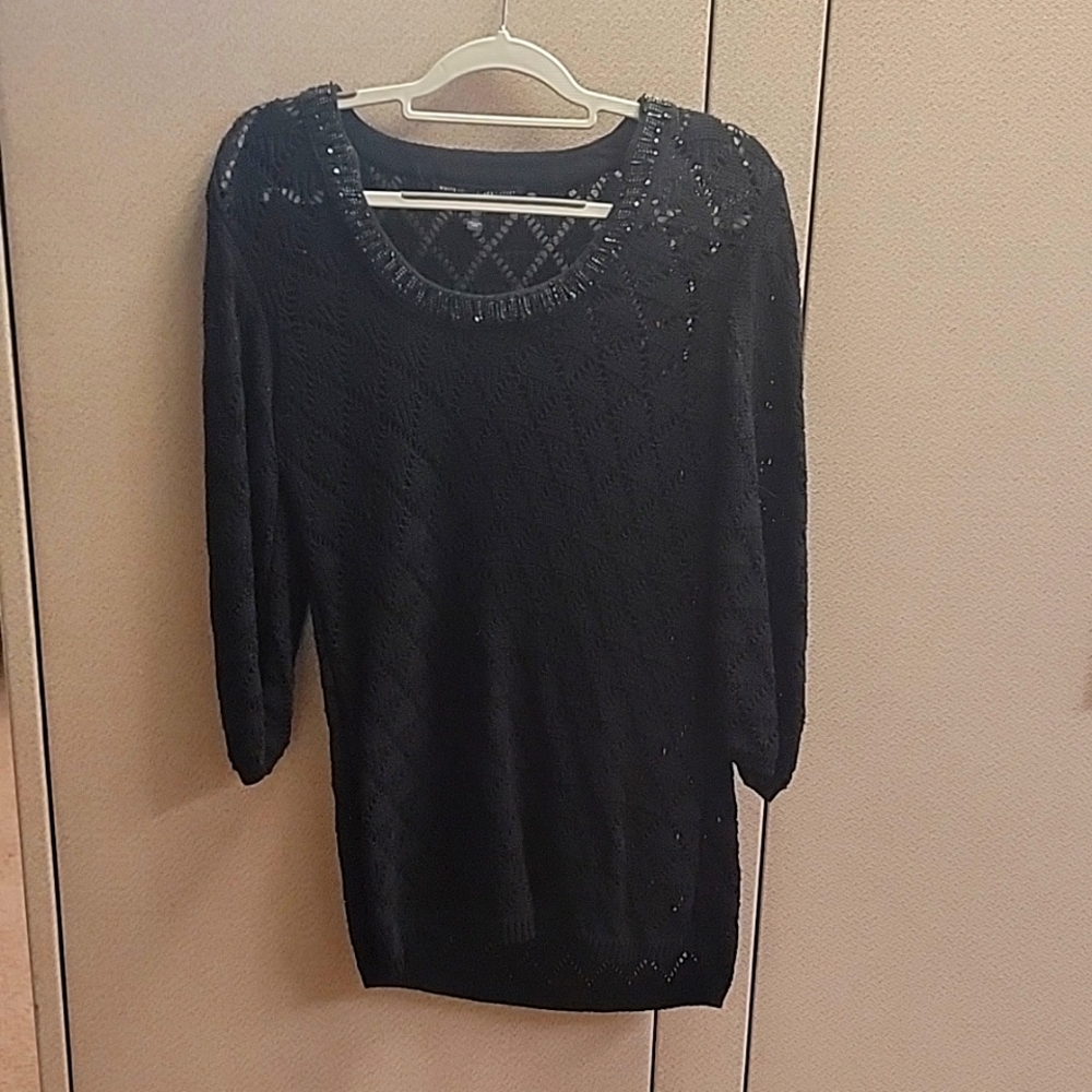 WHBM Crochet Beaded Tunic